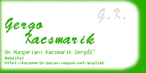 gergo kacsmarik business card